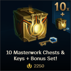 10 Masterwork Chests Keys Bonus Set