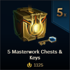 5 Masterwork Chests Keys